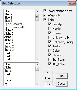 Ship Selection List